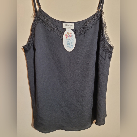escape by blu pepper Tops - Black lace trimmed camisole Sz. M